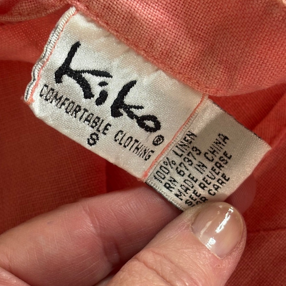 Kiko Womens VTG Linen Midi Dress S Sleeveless Coastal Minimalist Pastel Summer - Picture 3 of 6